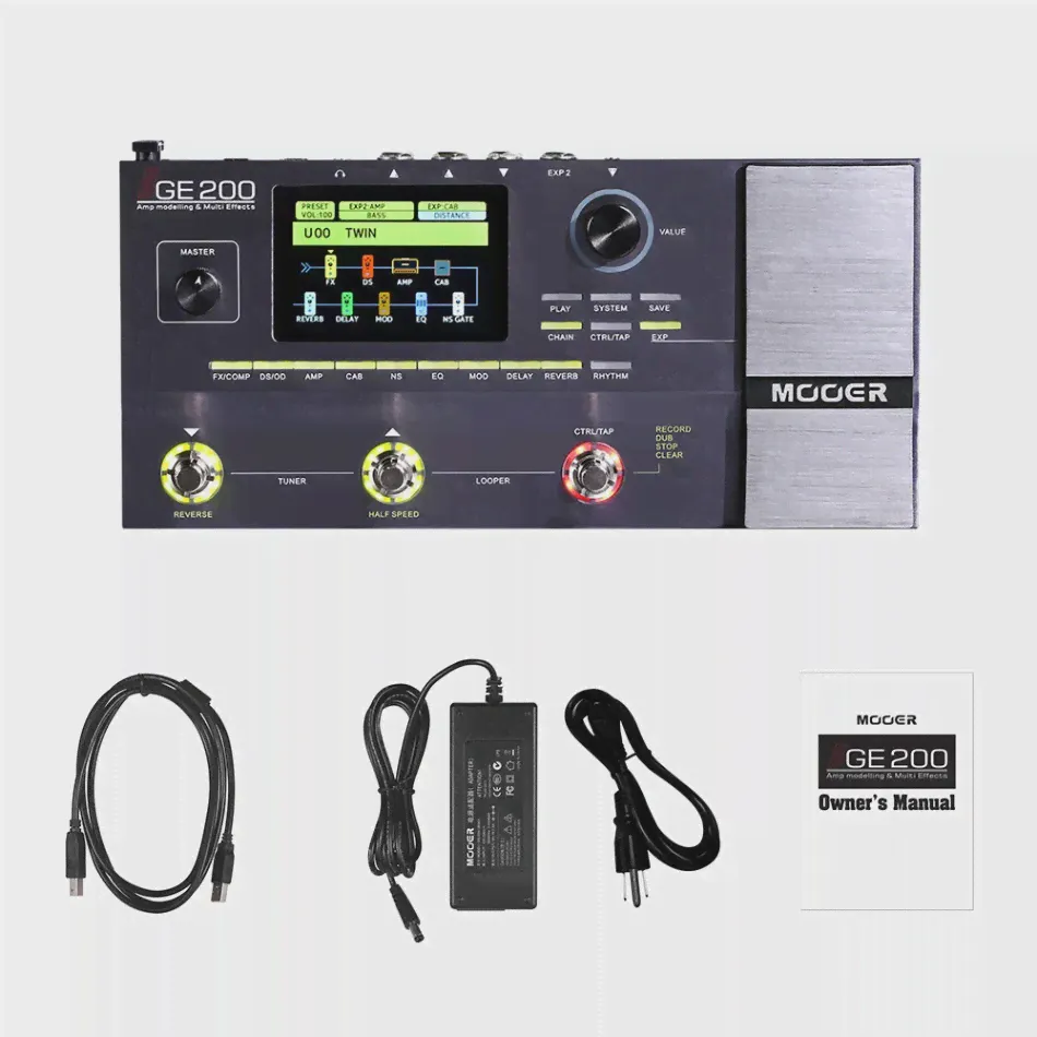Mooer GE200 Гитарный многоэффективный усилитель моделирование 26 IR 151 Effects Looper Cab