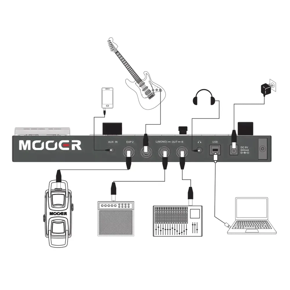 Гитарный процессор эффектов с педалью экспрессии Mooer GE200-2