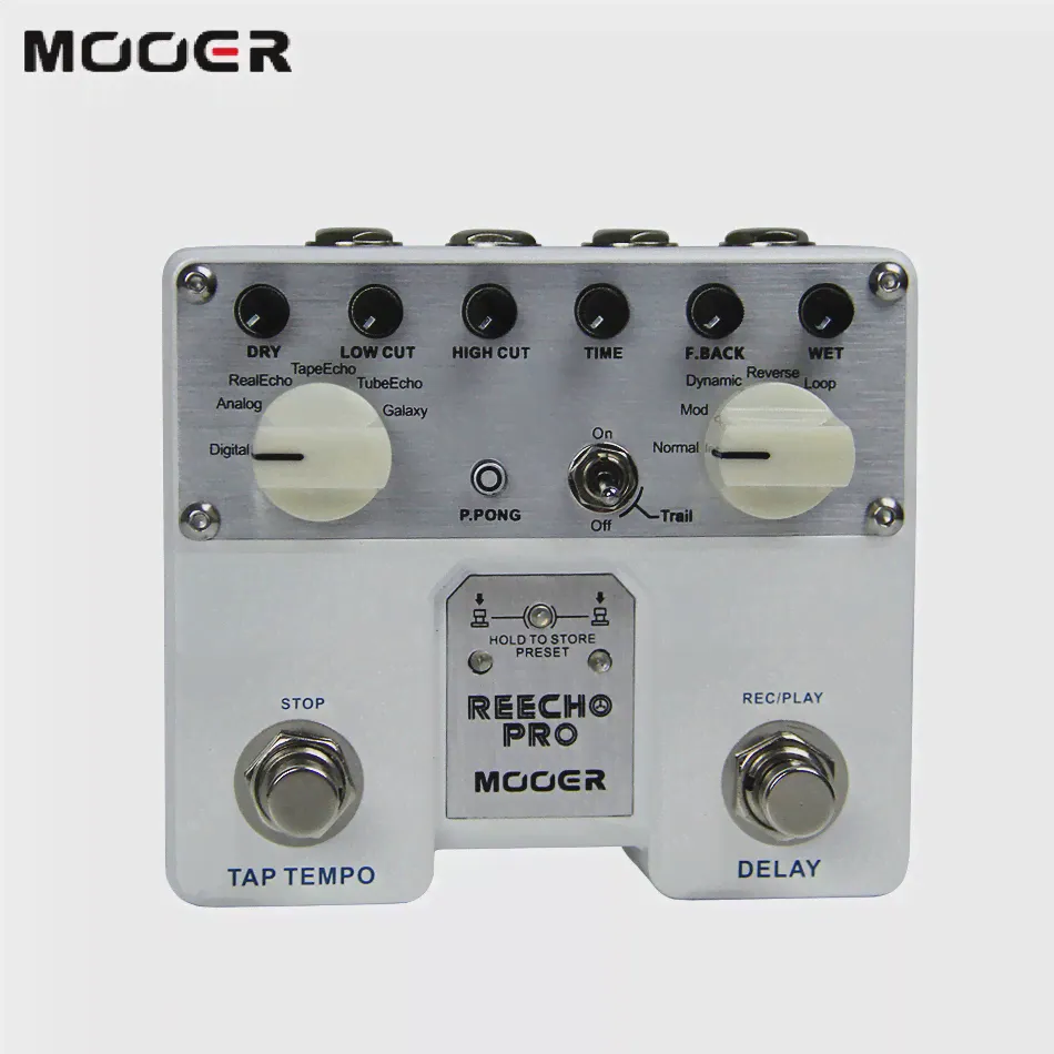 MOOER Reecho Pro Digital гитарные педали с эффектом Delay Twin Footswitch с 6 эффектами задержки, циклическая запись (20 секунд) функция (art.: 7af8990e6)